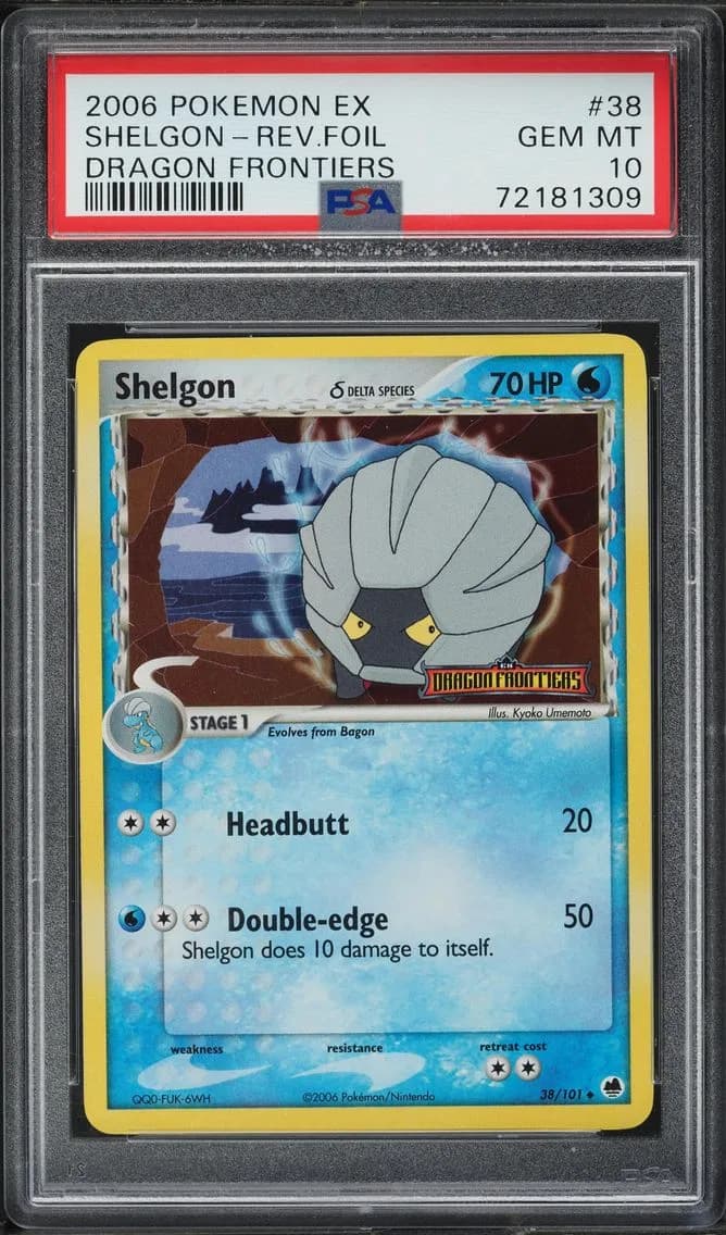 2006 #38 EX DRAGON FRONTIERS REVERSE HOLO SHELGON PSA 10 POKEMON