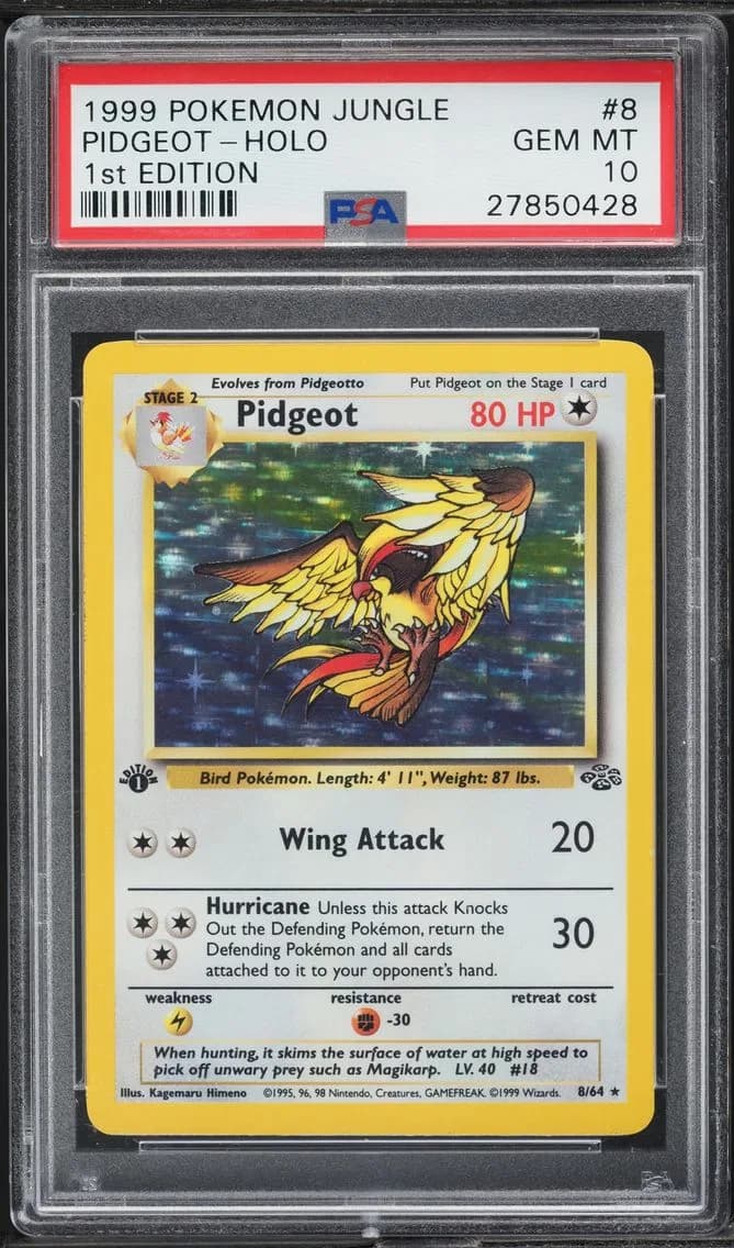 1999 #8 Pidgeot-Holo 1st Edition PSA 10 Jungle Pokemon