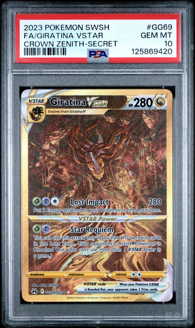2023 #GG69 Full Art/Giratina Vstar PSA 10 Sword and Shield Crown Zenith