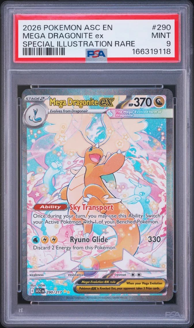 2026 #290 Mega Dragonite EX PSA 9 Asc EN-Ascended Heroes
