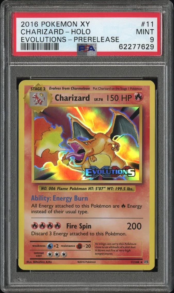 2016 #11 Charizard-Holo PSA 9 XY Evolutions