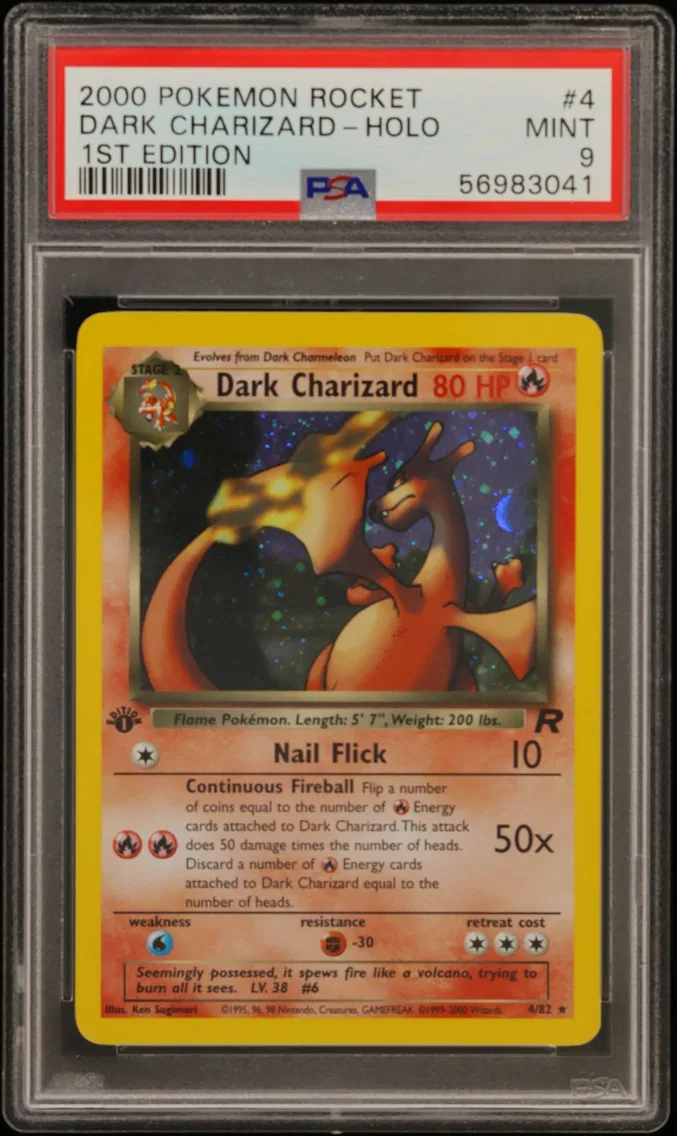 2000 #4 Dark Charizard-Holo 1st Edition PSA 9 Rocket