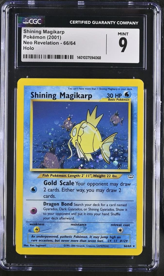 2001 #66 Shining Magikarp CGC 9 Neo Revelation - Unlimited - English