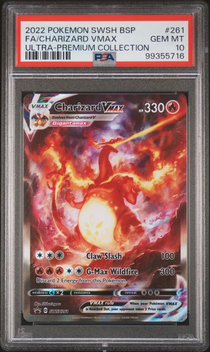 2022 #261 Full Art/Charizard Vmax PSA 10 Swsh Black Star Promo