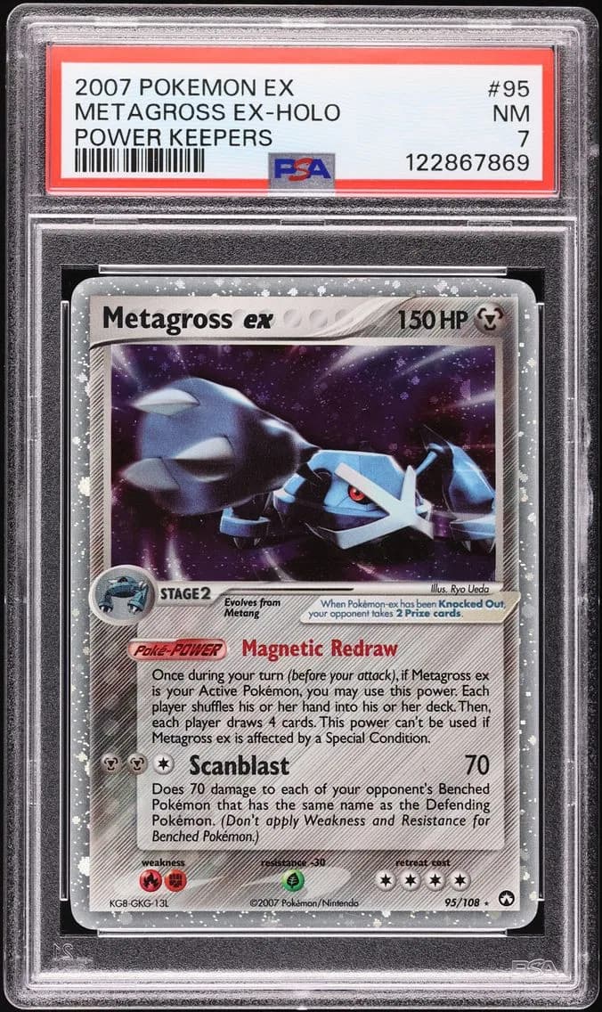 2007 #95 Metagross EX-Holo PSA 7 EX Power Keepers Pokemon