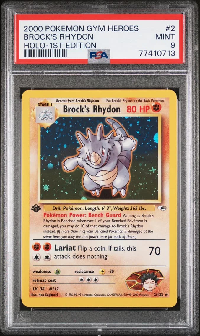 2000 #2 Brock's Rhydon PSA 9 Gym Heroes