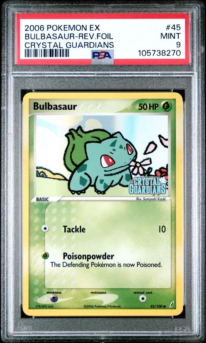 2006 #45 Bulbasaur-Reverse Foil PSA 9 EX Crystal Guardians
