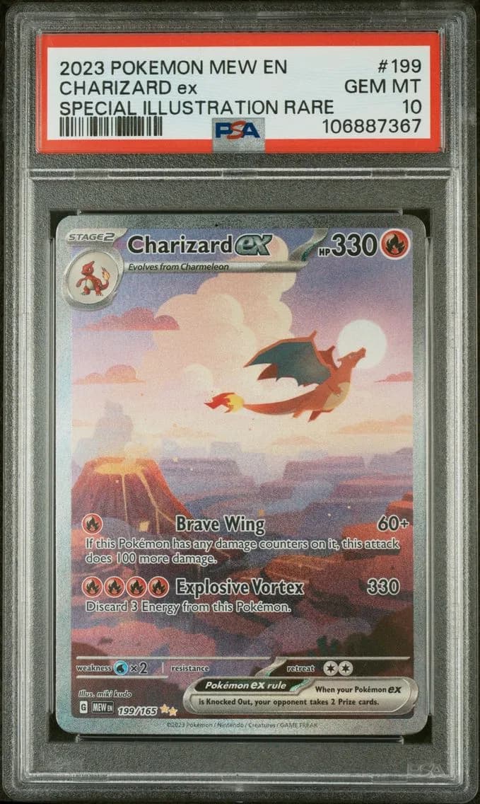 2023 #199 Charizard EX PSA 10 Mew EN-151