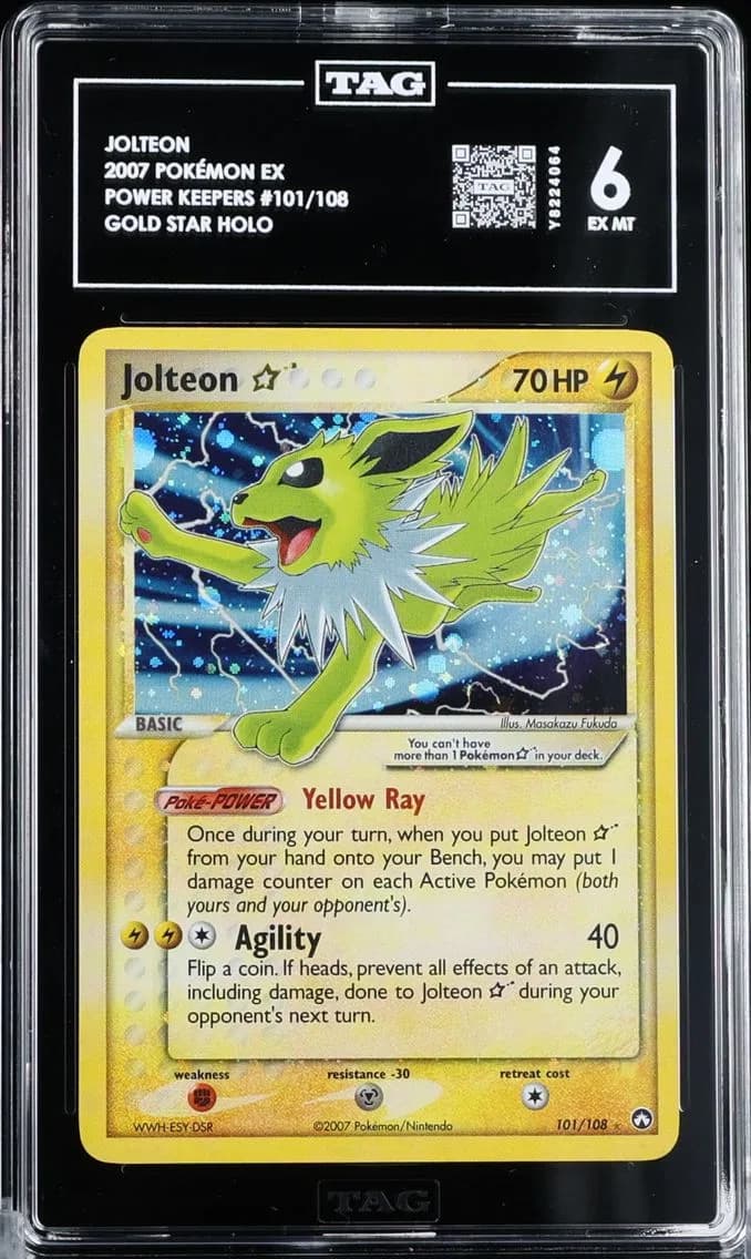 2007 #101 Jolteon Gold Star TAG 6 Pokemon EX Power Keepers