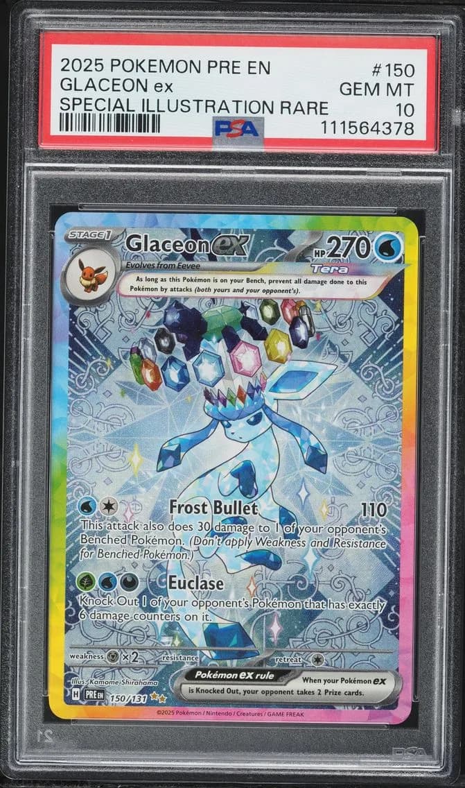 2025 #150 Glaceon EX PSA 10 Pre EN-Prismatic Evolutions Pokemon