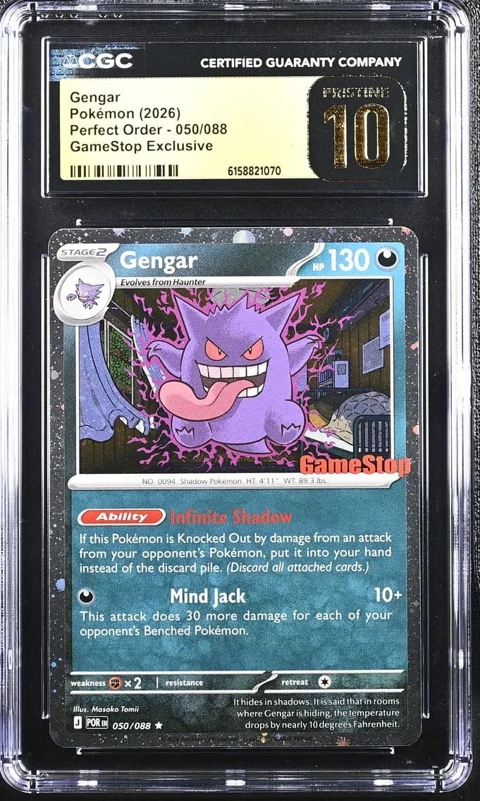 2026 #050 Gengar CGC 10 Pristine Perfect Order - POR EN - English