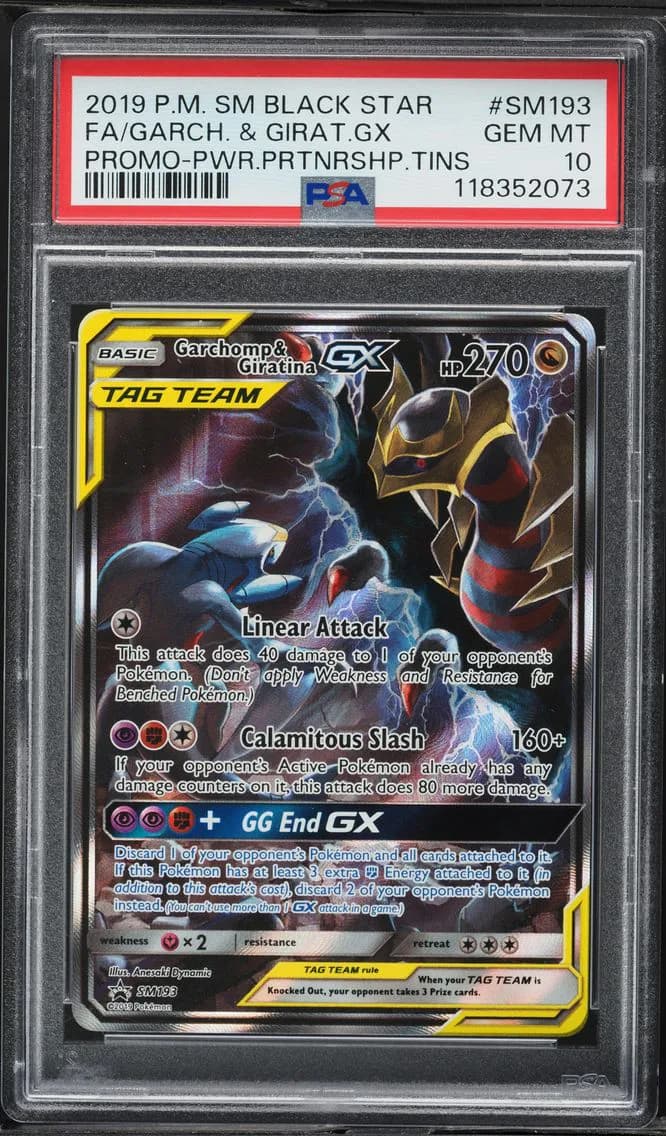 2019 #SM193 Full Art/Garchomp & Giratina GX PSA 10 SM Black Star Promo Pokemon