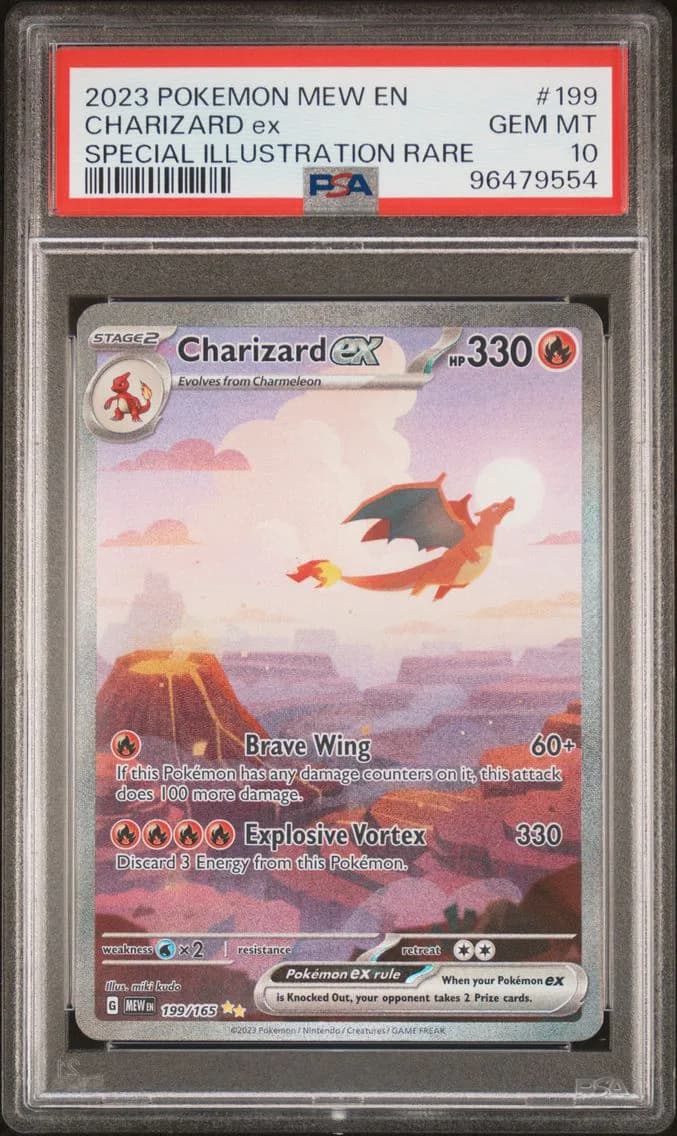 2023 #199 Charizard EX PSA 10 Mew EN-151