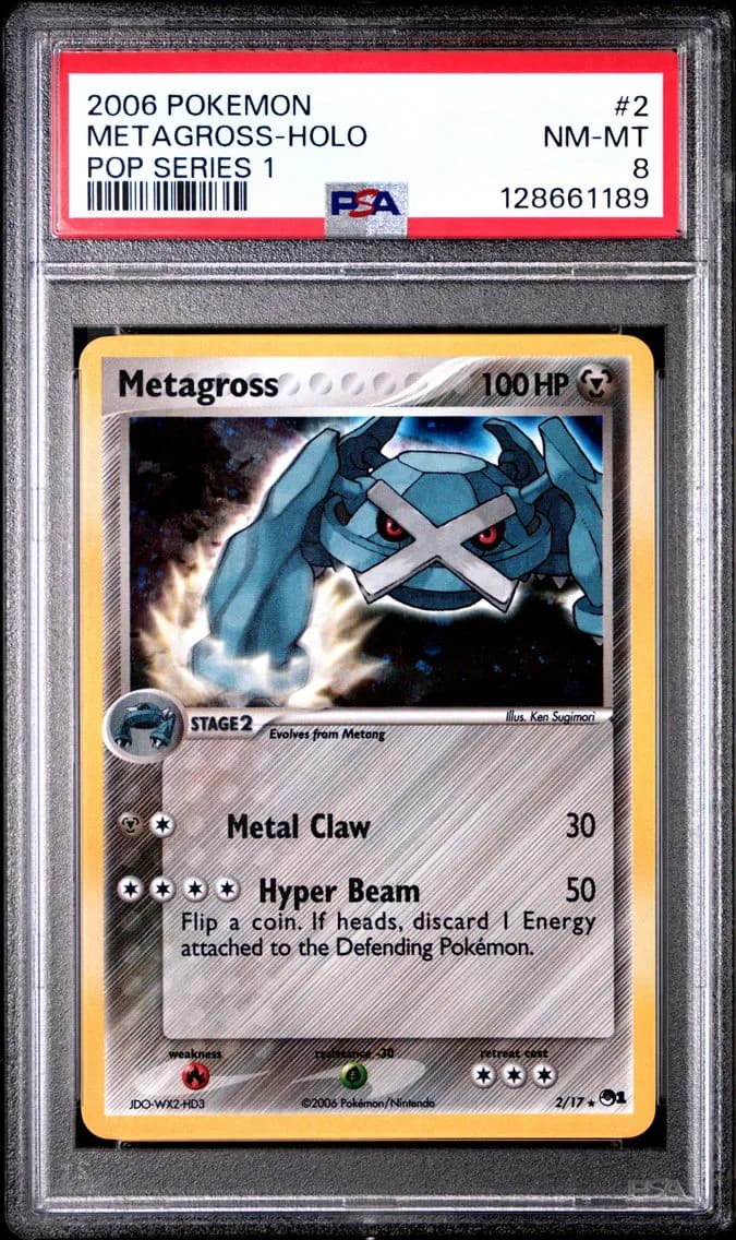 2006 #2 Metagross-Holo PSA 8 Pop Series 1 Pokemon