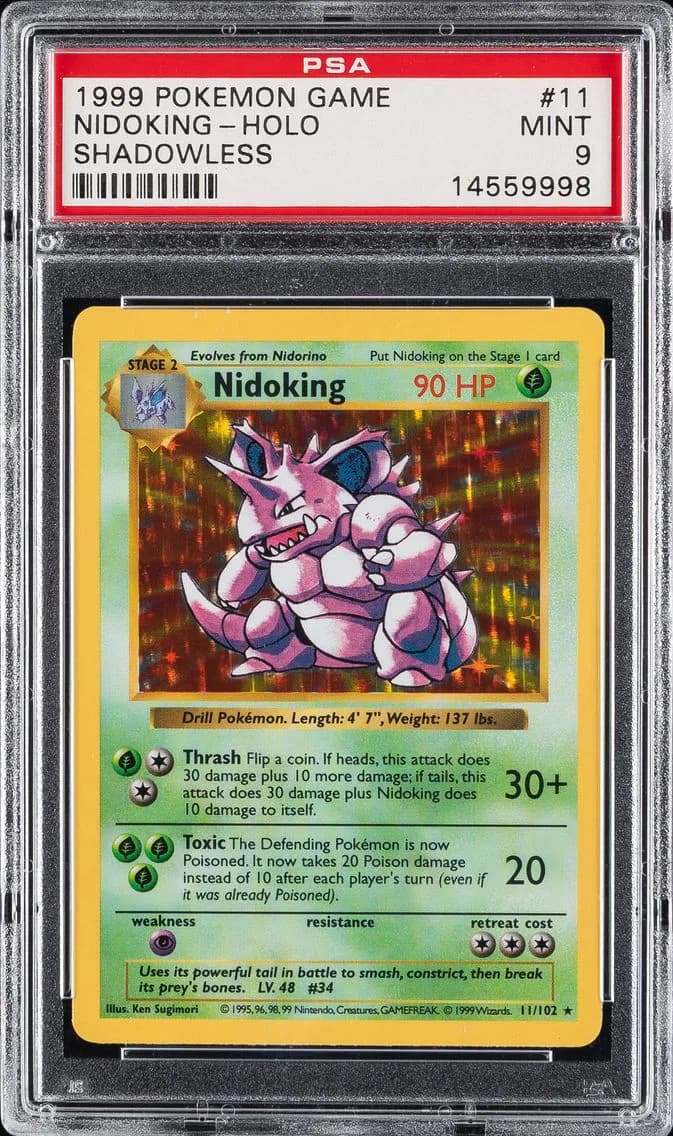 1999 #11 NIDOKING-HOLO PSA 9 POKEMON GAME | SHADOWLESS
