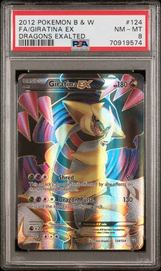 2012 #124 Full Art/Giratina EX PSA 8 Black & White Dragons Exalted