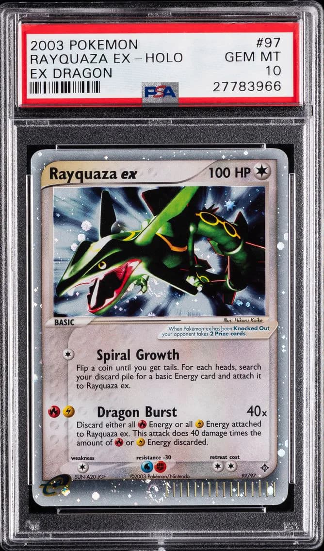 2003 #97 Rayquaza EX-Holo PSA 10 EX Dragon Pokemon