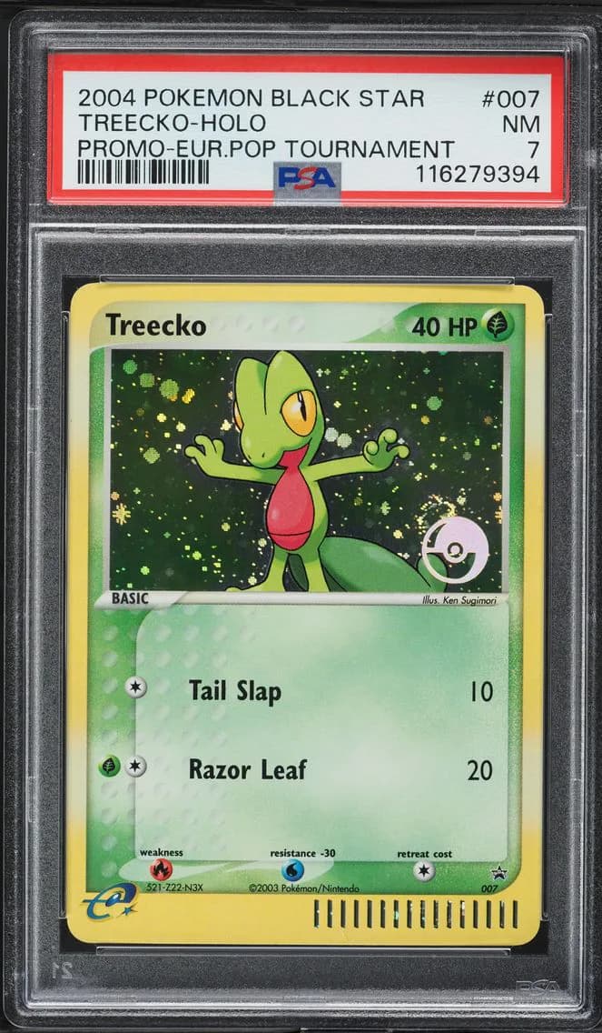 2004 #007 Treecko-Holo PSA 7 Black Star Promo Pokemon