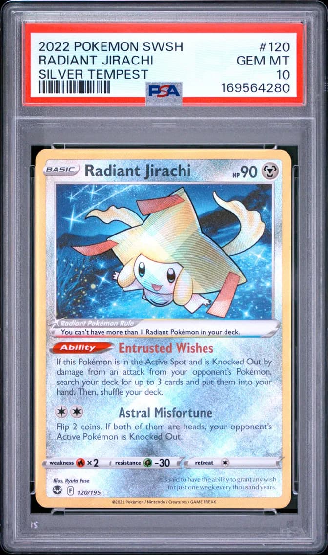 2022 #120 Radiant Jirachi PSA 10 Sword & Shield Silver Tempest