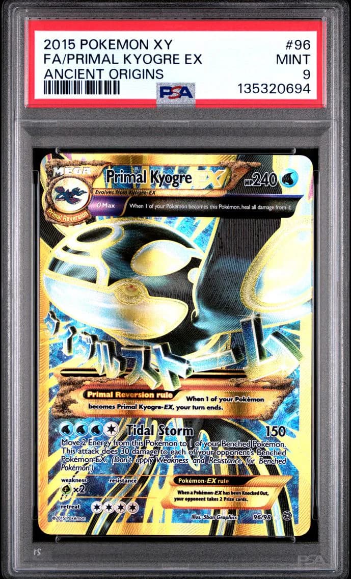 2015 #96 Full Art/Primal Kyogre EX PSA 9 XY Ancient Origins