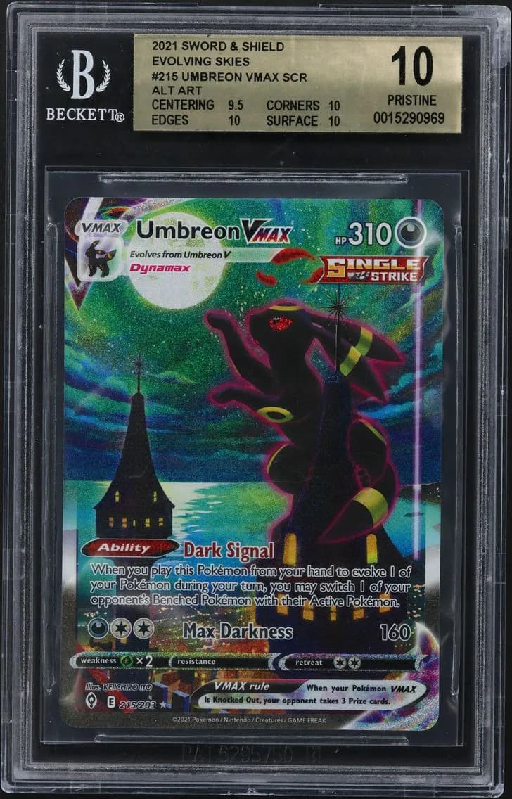2021 #215 Umbreon VMAX ALT ART SEC BGS 10 TCG Sword & Shield Evolving Skies