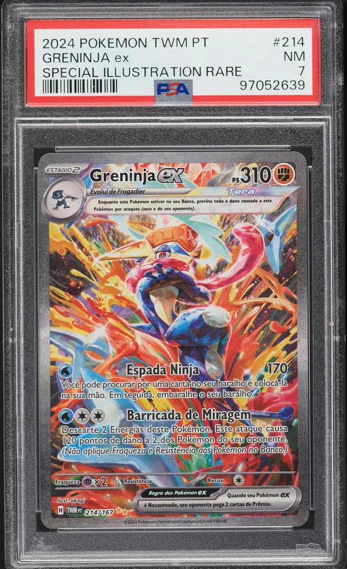 2024 #214 Greninja EX PSA 7 Portuguese Twm PT-Twilight Masquerade Pokemon