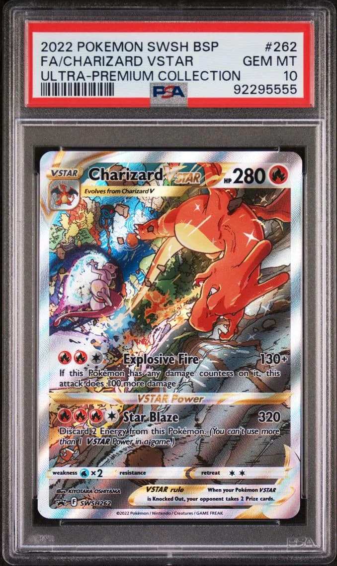 2022 #262 Full Art/Charizard Vstar PSA 10 Swsh Black Star Promo Pokemon