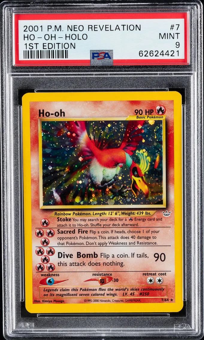 2001 #7 HO-OH-HOLO PSA 9 POKEMON NEO REVELATION 1ST EDITION