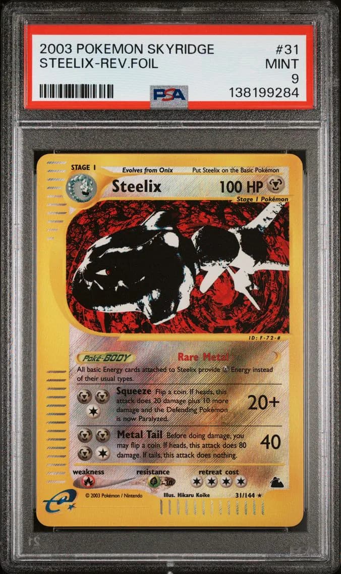 2003 #31 Steelix-Reverse Foil PSA 9 Skyridge Pokemon