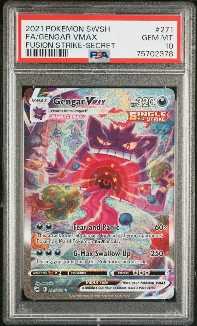 2021 #271 Full Art/Gengar Vmax PSA 10 Sword & Shield Fusion Strike