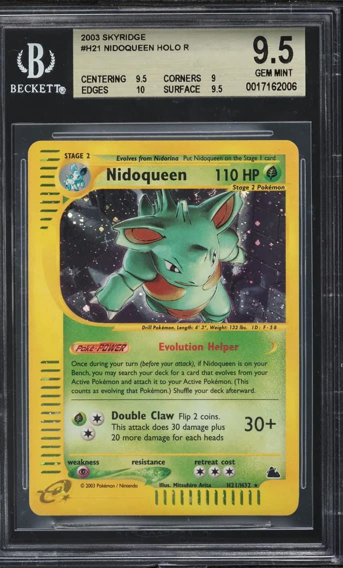 2003 #H21 Nidoqueen-Holo BGS 9.5 Skyridge Pokemon