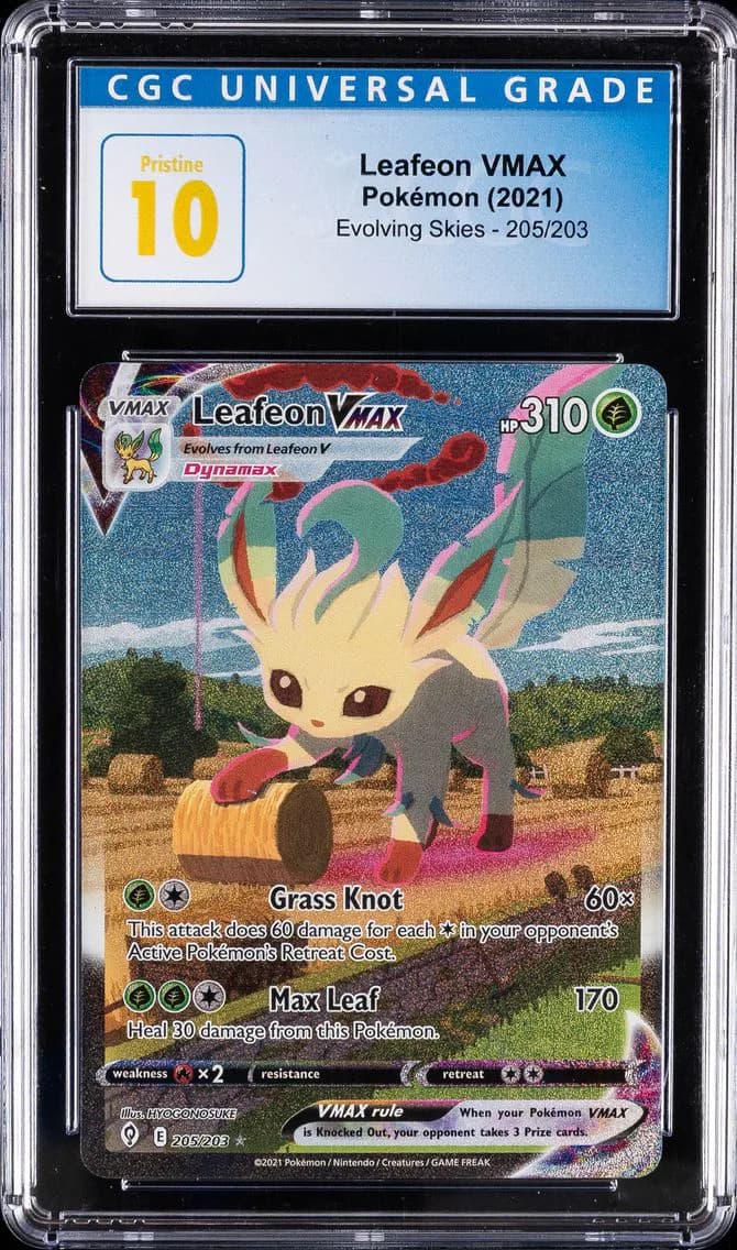 2021 #205 Leafeon VMAX CGC 10 Pristine Evolving Skies | Alternate Art