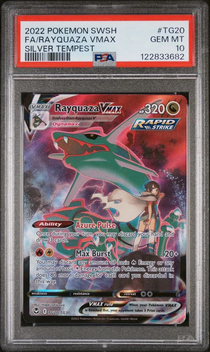 2022 #TG20 Full Art/Rayquaza Vmax PSA 10 Sword & Shield Silver Tempest Pokemon