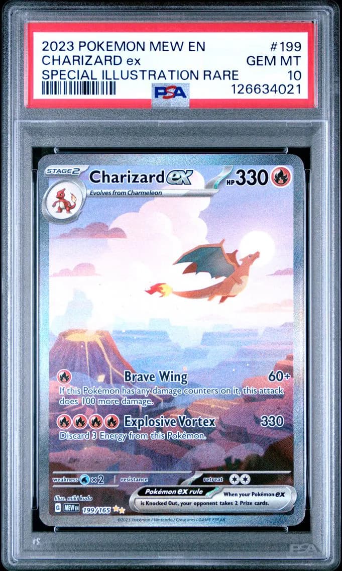 2023 #199 Charizard EX PSA 10 Mew EN-151