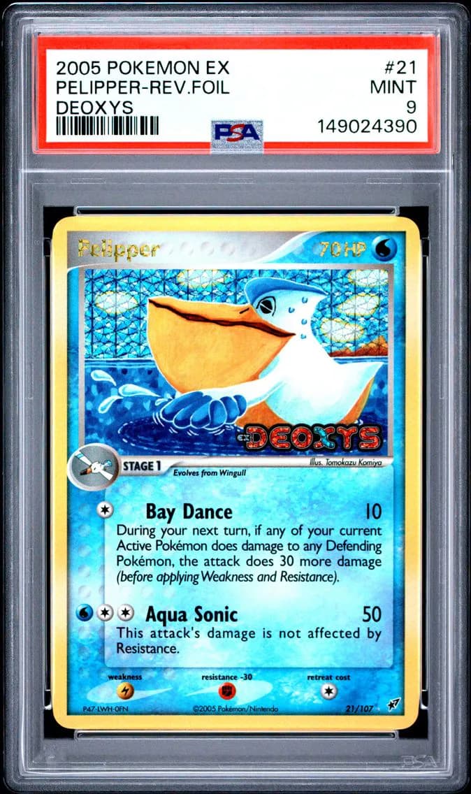 2005 #21 Pelipper-Reverse Foil PSA 9 EX Deoxys