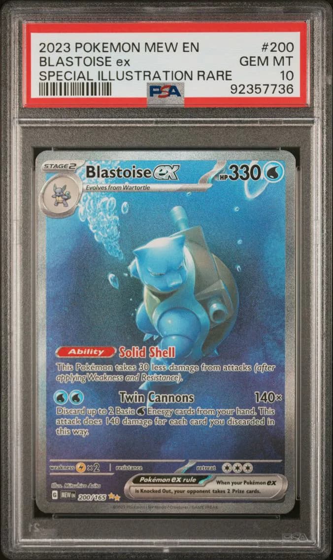 2023 #200 Blastoise EX PSA 10 Mew EN-151