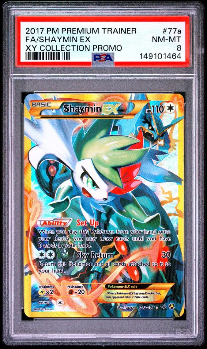 2017 #77a Full Art/Shaymin EX PSA 8 Premium Trainer XY Collection Promo