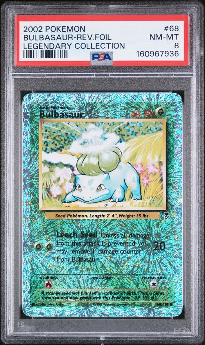2002 #68 Bulbasaur-Reverse Foil PSA 8 Legendary Collection