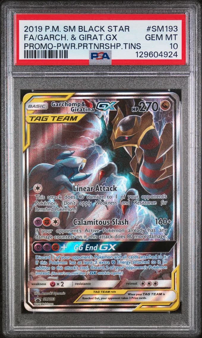 2019 #SM193 Full Art/Garchomp & Giratina GX PSA 10 SM Black Star Promo