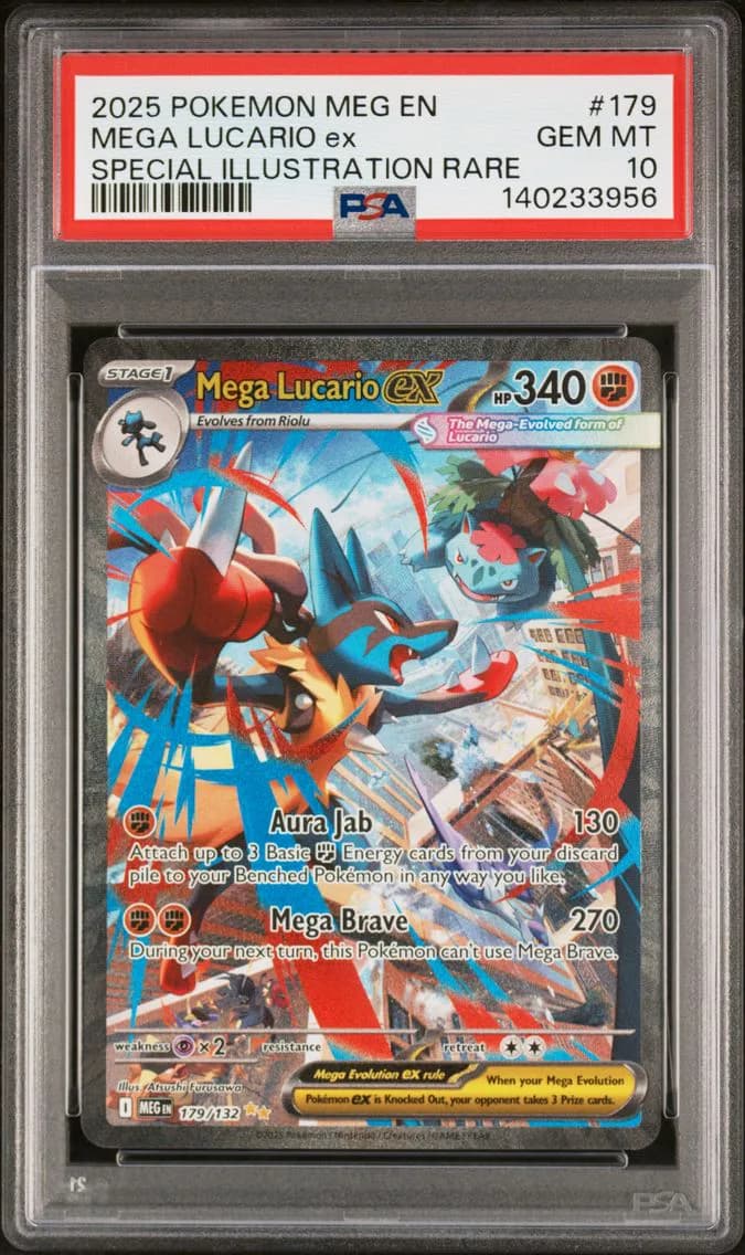 2025 #179 Mega Lucario EX PSA 10 Meg EN-Mega Evolution