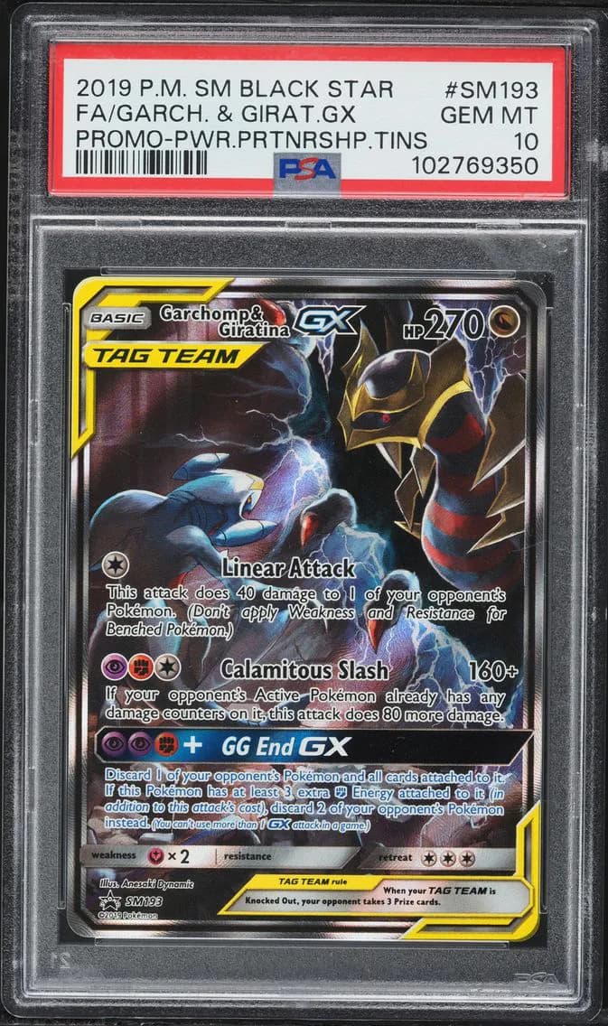 2019 #SM193 Full Art/Garchomp & Giratina GX PSA 10 SM Black Star Promo Pokemon
