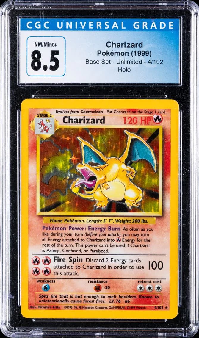 1999 #4 Charizard-Holo CGC 8.5 Game Pokemon