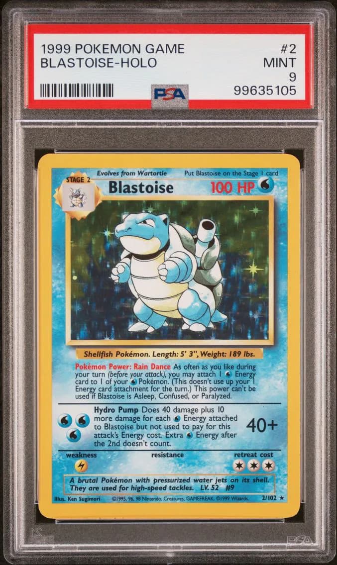 1999 #2 Blastoise-Holo PSA 9 Game