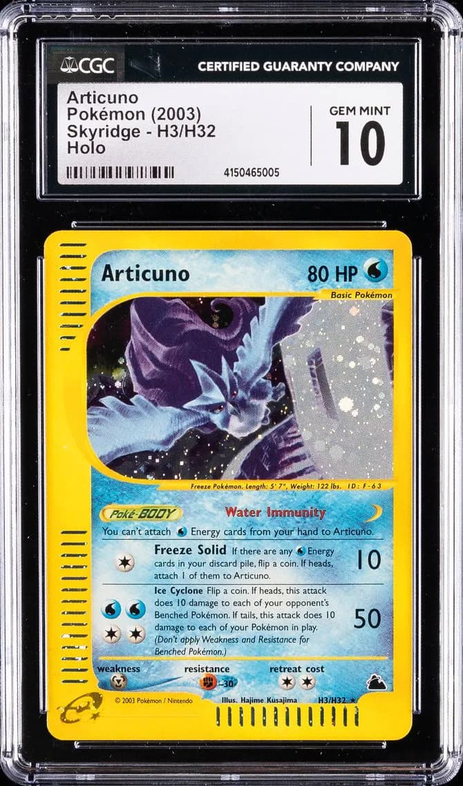 2003 #H3 Articuno-Holo CGC 10 Skyridge Pokemon
