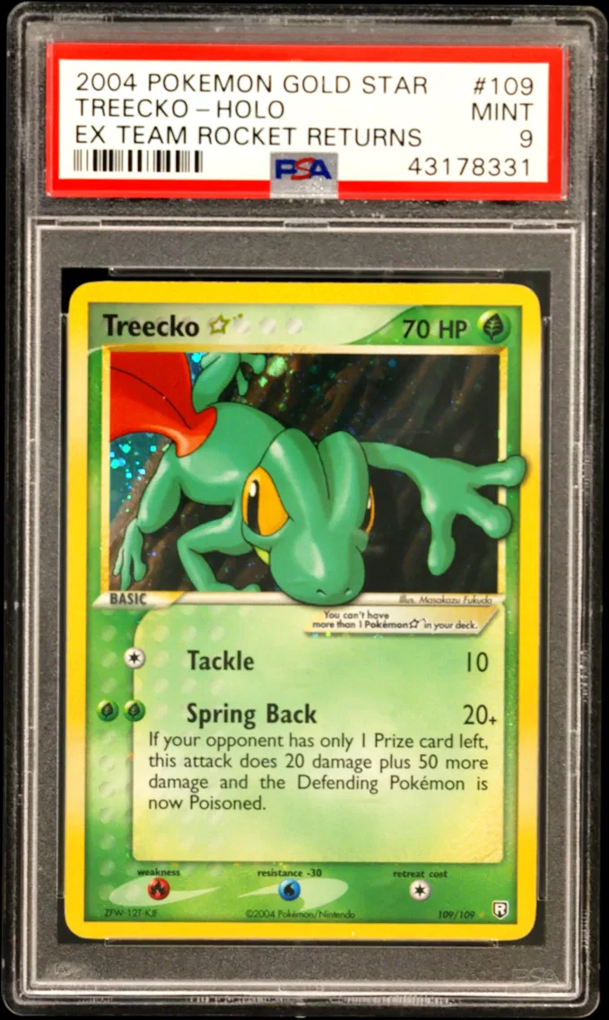 2004 #109 Treecko-Holo Gold Star PSA 9 EX Team Rocket Returns