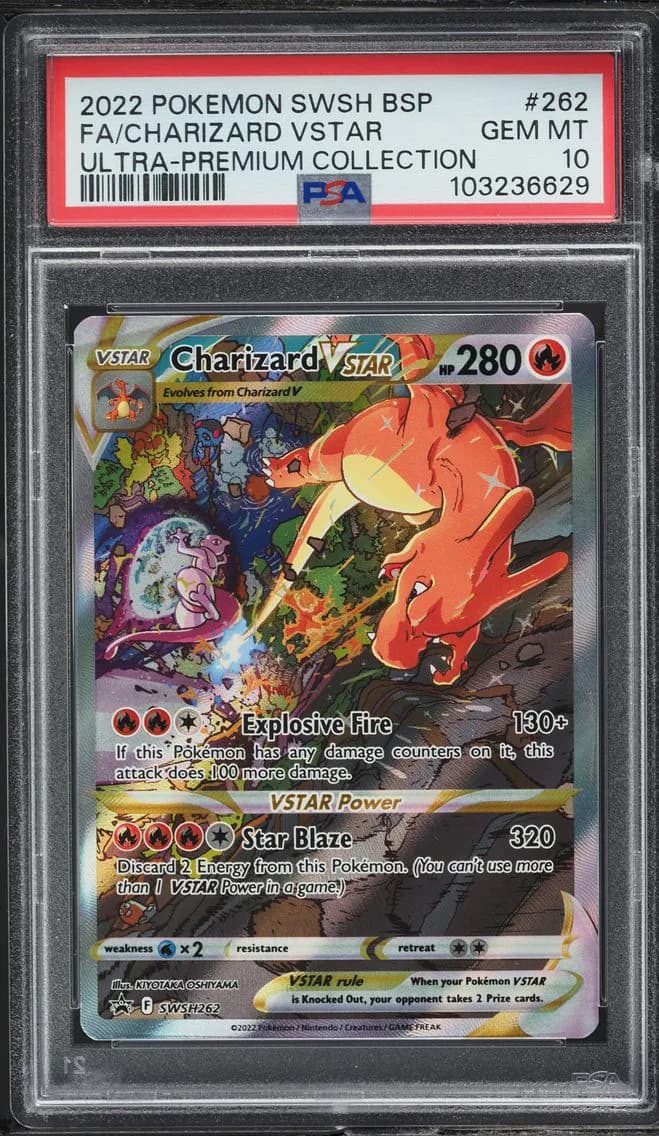 2022 #262 SWSH BLACK STAR PROMO ULTRA PREMIUM CHARIZARD VSTAR PSA 10 GEM POKEMON