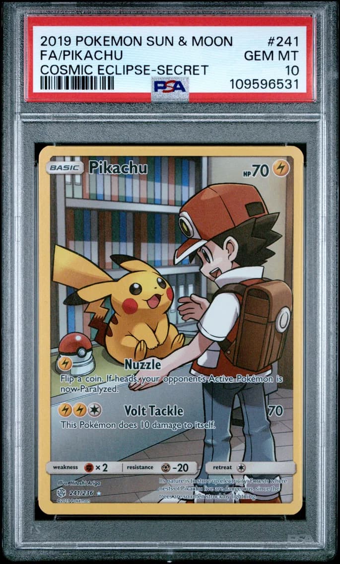 2019 #241 Full Art/Pikachu PSA 10 Sun & Moon Cosmic Eclipse