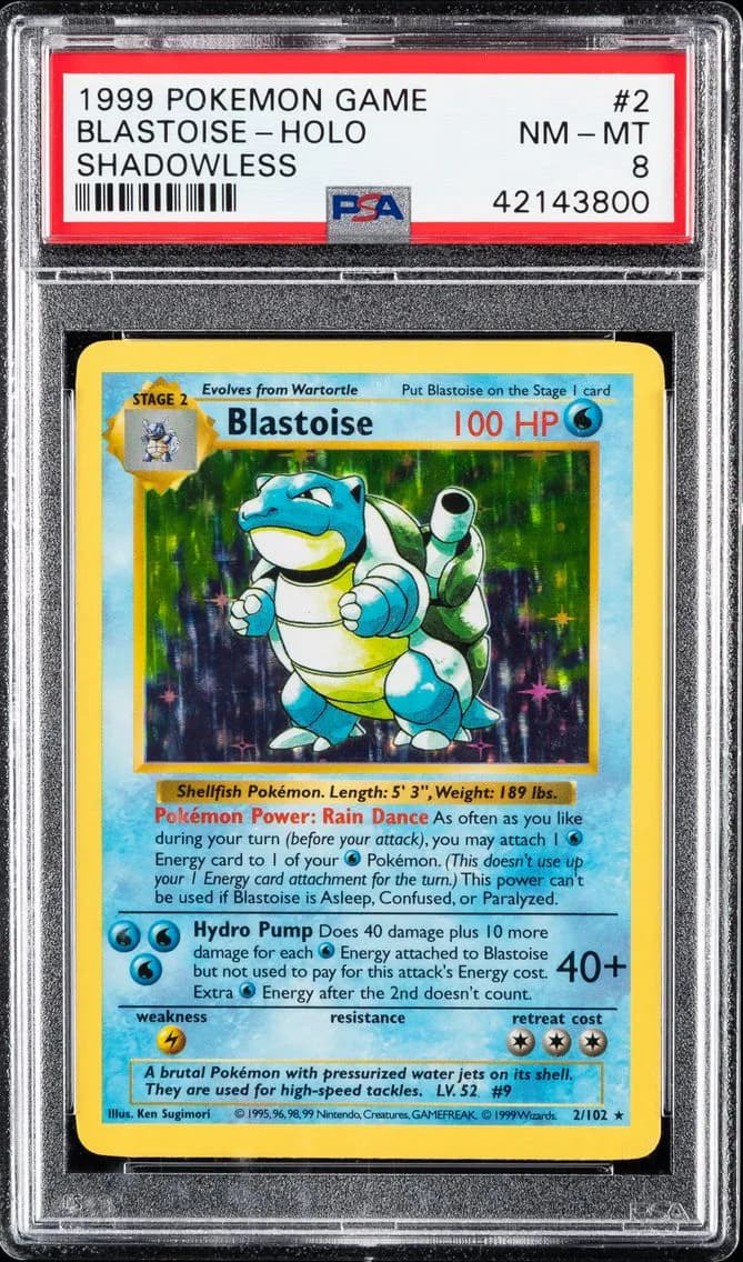 1999 #2 Blastoise-Holo PSA 8 Game Pokemon