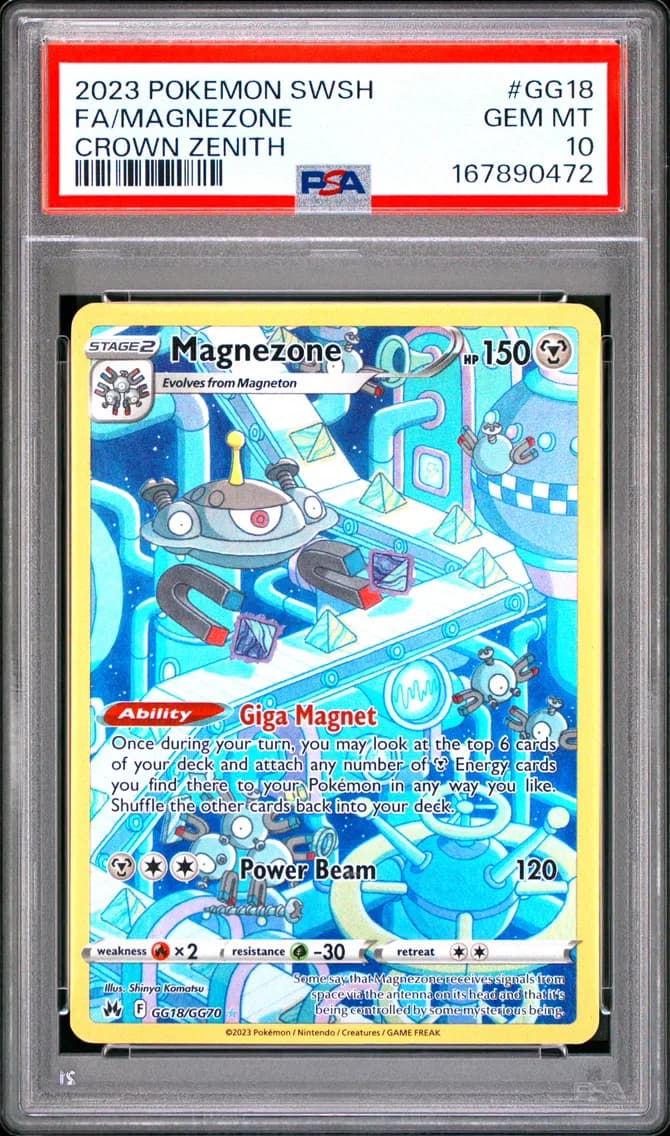 2023 #GG18 Full Art/Magnezone PSA 10 Sword and Shield Crown Zenith