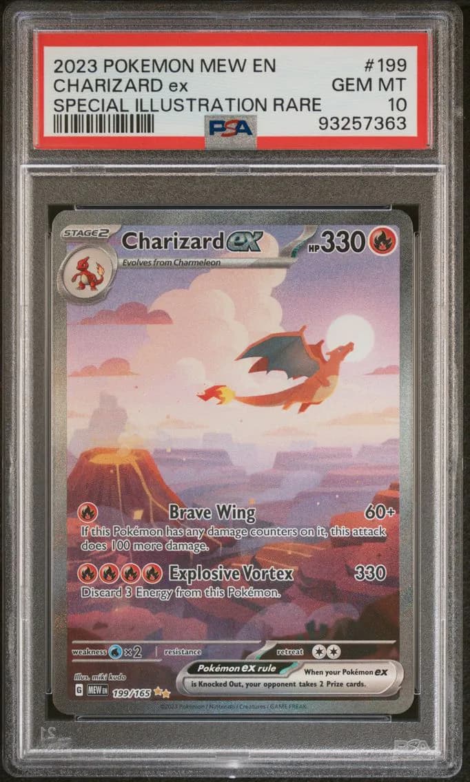 2023 #199 Charizard EX PSA 10 Mew EN-151